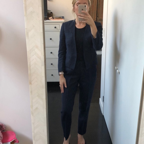 JCrew Cutaway Linen Jacket/Cropped Linen Pant Suit - Picture 6 of 7